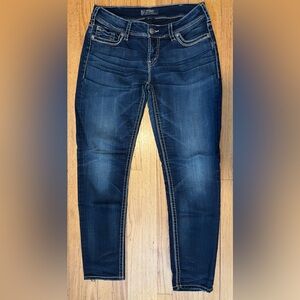 Silver Jeans Dark Blue Women's Skinny Jeans Suki Mid Skinny Size 31 x 31